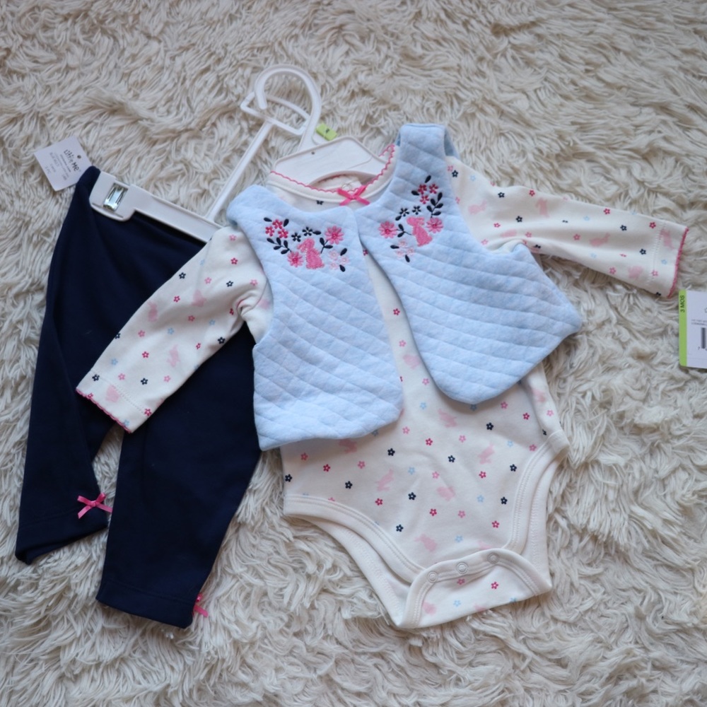 NWT Little Me 3 pc vest set-3 months
